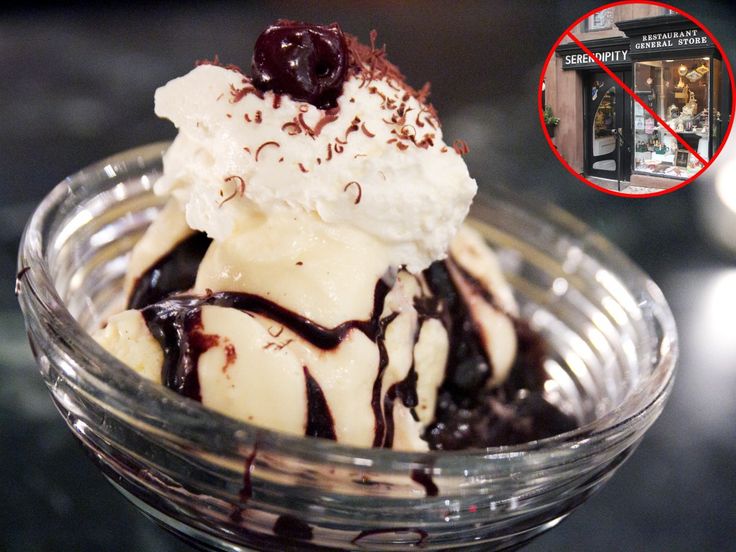 an ice cream sundae in a glass bowl with chocolate sauce and cherries on top