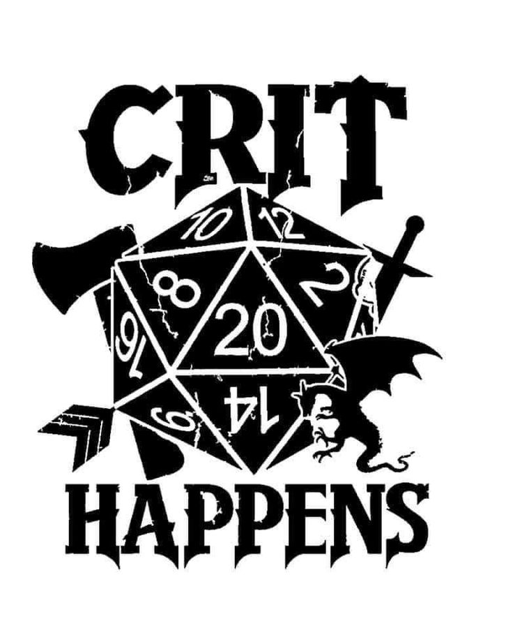 a black and white image with the words crit happens