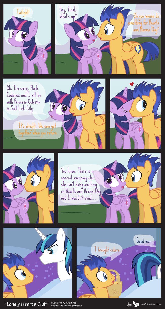 the comic strip shows two ponys talking to each other