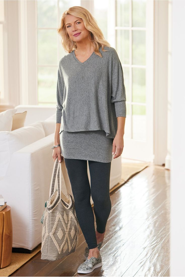 Undeniably perfect, our soft jersey leggings feature a wide waistband withüpower mesh interior for tummy control - creating a smoother appearance andücomfier fit. Sits at natural waist. Women inseam 27". Clothes For Women Over 60, Best Leggings For Women, Saturday Outfit, Summer Outfits Women Over 40, Jersey Leggings, Summer Leggings, Over 60 Fashion, Fashion Leggings, Solid Leggings