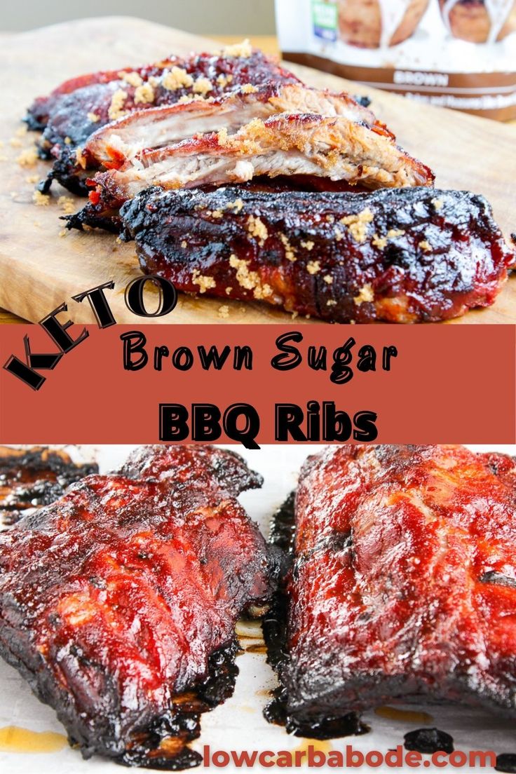 brown sugar bbq ribs on a cutting board