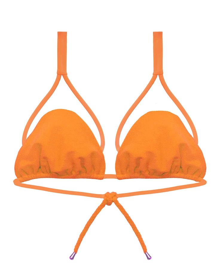 This tie back orange bikini top is the perfect addition to your swim wardrobe! Made from luxe, sustainable fabric and featuring a cheeky cut out, it's adjustable to fit any cup size. Don't wait - order yours today! Soak up the sun in this plus-size bikini top from our extended size swimwear collection. Hilary MacMillan Cut-Out Bikini Top | Orange | Swimsuits | Materials & Care Instructions: ['78% Nylon, 22% Elastane', 'Imported'] Swimsuit Material, Orange Swimsuit, Skirt Belt, Body Size, Swimwear Collection, Sustainable Fabrics, Cut Out, Dress Shop, Personal Style