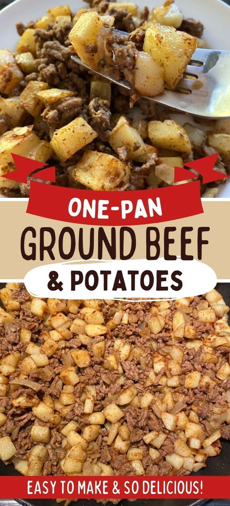 one - pan ground beef and potatoes are the best way to make this delicious dish