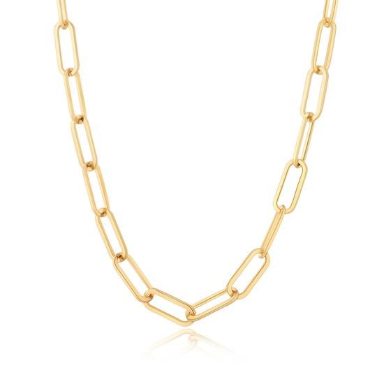 BYOU Jewelry - Gold Paperclip Chain Link Necklace – BYOUJEWELRY Stackable Necklaces, Gold Link Chain, Gold Statement Necklace, Punk Jewelry, Link Chain Necklace, Gold Necklaces, Trombone, Accessories Jewelry Necklace, Gold Chain Necklace