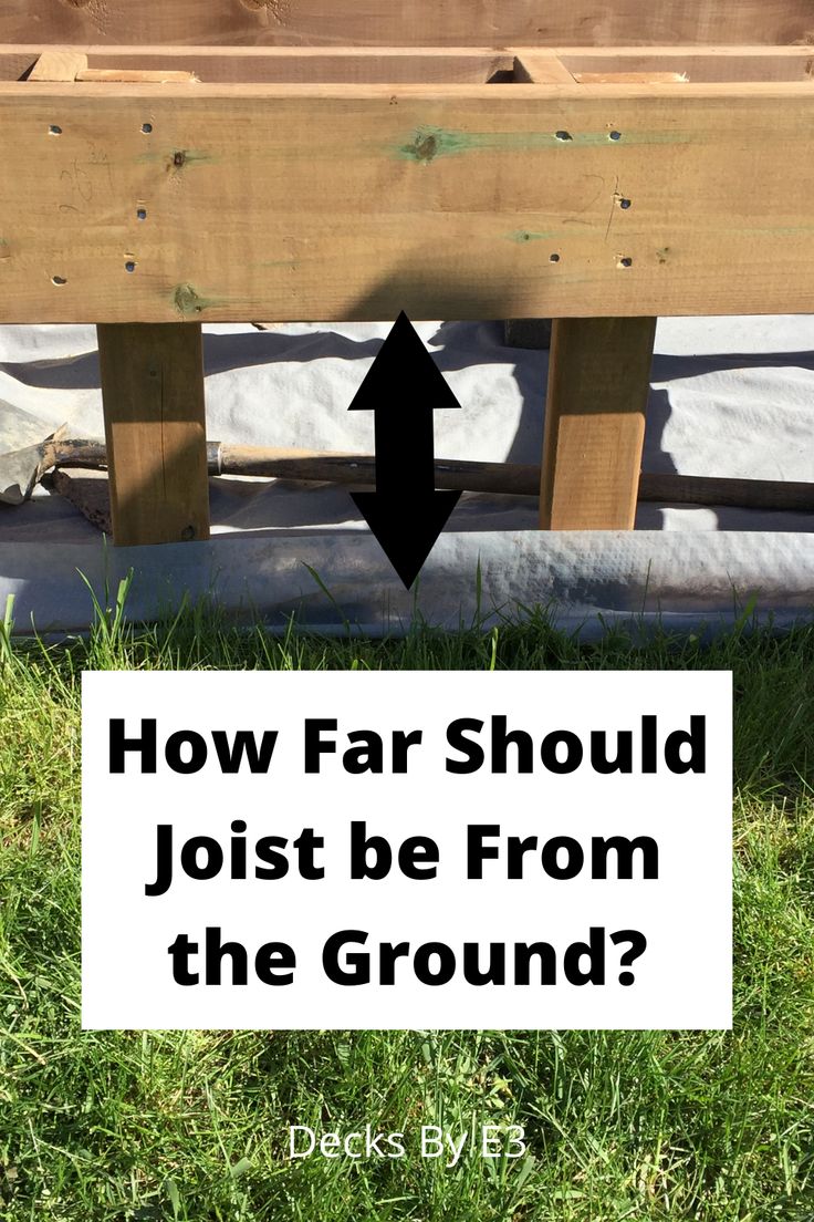 a wooden bench with the words how far should joist be from the ground?