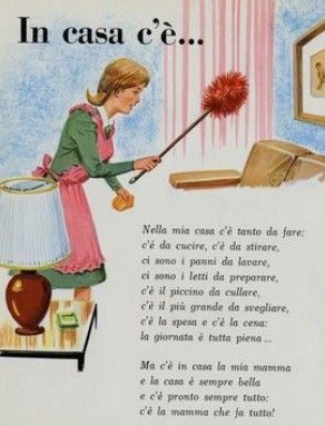 an illustration of a woman cleaning the floor with a mop and duster in her hand