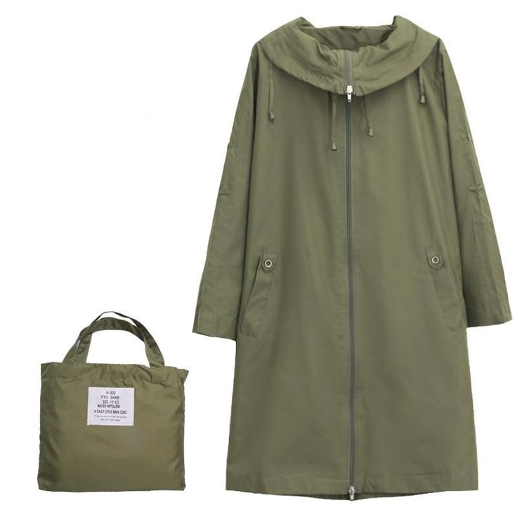 Light Waterproof Poncho Raincoat - rulesfitness Casual Khaki Raincoat For Rainy Weather, Casual Cotton Long Parka, Casual Solid Color Windbreaker For Travel, Long Sleeve Khaki Raincoat, Hooded Khaki Outerwear For Rainy Weather, Khaki Weatherproof Winter Raincoat, Casual Travel Windbreaker, Casual Waterproof Khaki Outerwear, Oversized Windbreaker With Pockets For Rainy Weather