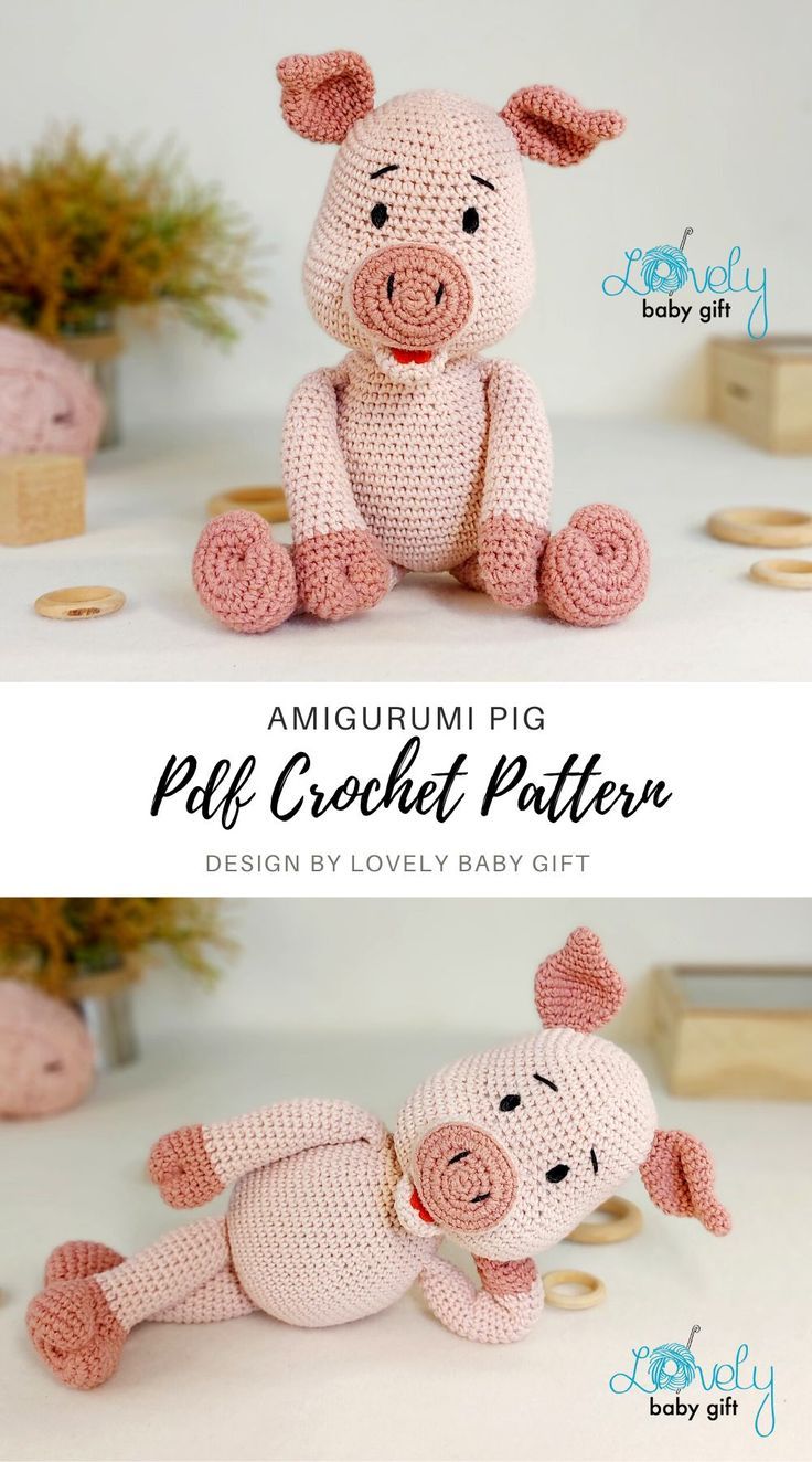 Crochet Pig Pattern Pig Stuffed Animal Pattern, Crochet Pig Pattern Free, Crochet Pigs, Crochet Pig Pattern, Pig Crochet Pattern, Pig Stuffed Animal, Crochet Paisley, Diy Crochet Amigurumi, Pig Crochet