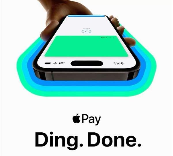 a person holding an iphone with the text pay ding done