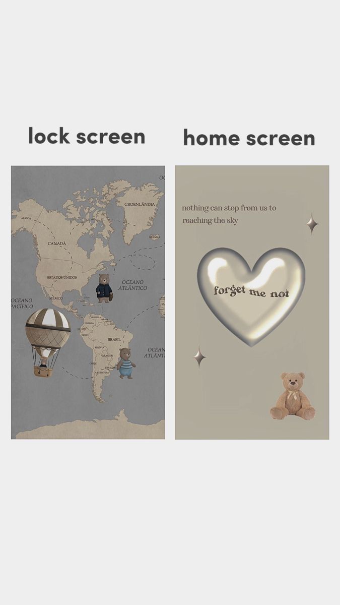 there are two pictures with the words lock screen and home screen