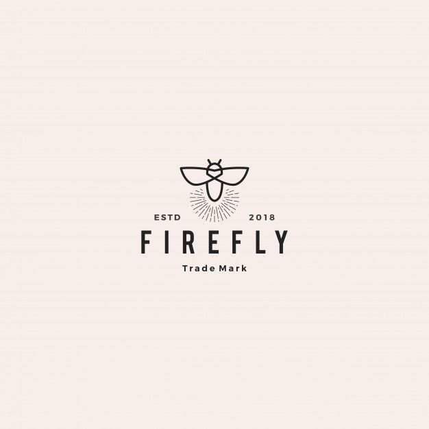 the logo for firefly trade mark is shown in black and white, with a bee on