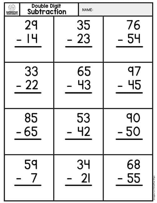 the subtraction worksheet for addition and subtraction with two numbers