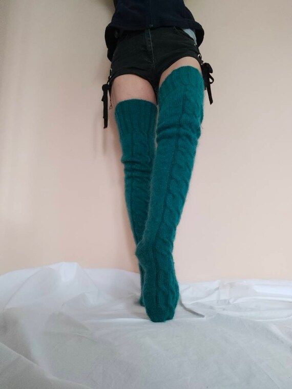 Check out this item in my Etsy shop https://www.etsy.com/listing/1074751944/emerald-mohair-thigh-high-socks-plus Fitted Thigh High Hosiery For Winter, Fitted Thigh High Winter Hosiery, Winter Fitted Thigh High Hosiery, Fitted Thigh-high Winter Hosiery, Cozy Thigh High Knitted Socks, Fitted Over The Knee Winter Stockings, Fitted Over-the-knee Winter Stockings, Cozy Thigh High Socks For Stocking Stuffer, Fitted Over-the-knee Winter Hosiery