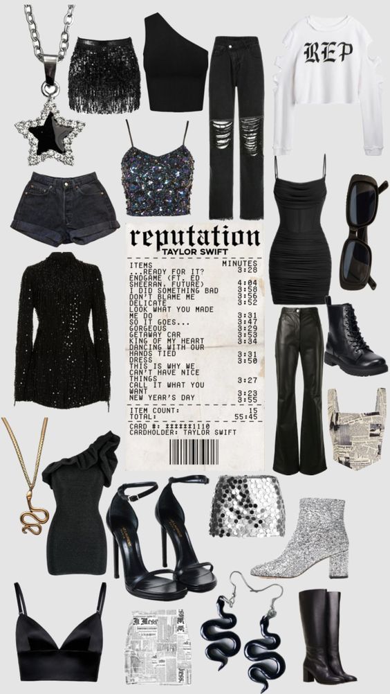 Last Minute Eras Tour Outfit Ideas, Ideas Eras Tour Outfits Reputation, Reputation Era Outfits Ideas, Cold Eras Tour Outfits, Eras Tour Outfits Mom, Eras Tour Outfits Rep, Reputation Fits, Reputation Inspired Outfits, Reputation Outfit Ideas