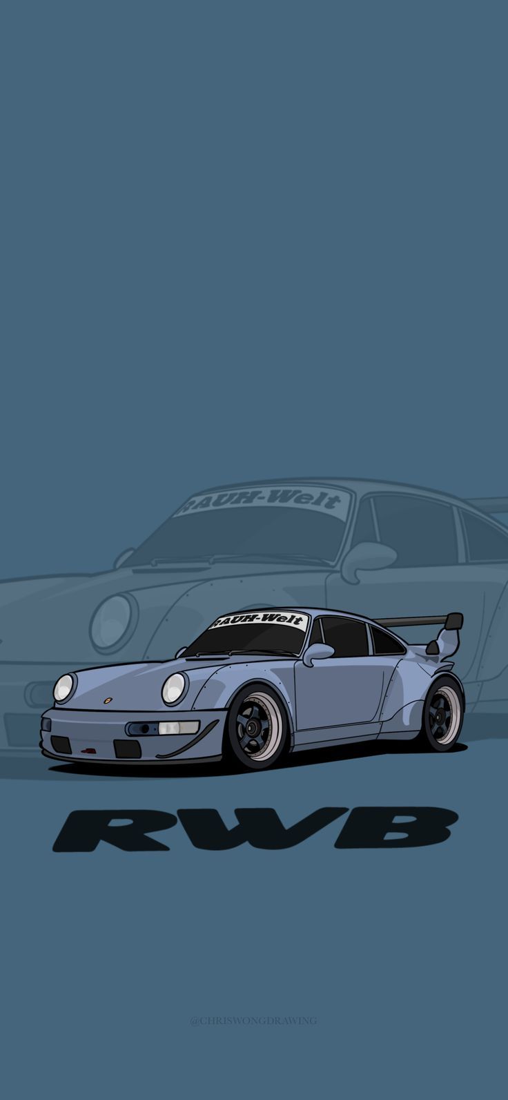 an image of a car with the word rwb on it