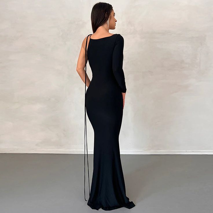 Backless Mermaid Dress, Cocktail Dress For Women, One Shoulder Prom Dress, Sale Clothes, Party Cocktail Dress, Drape Maxi Dress, Backless Maxi Dress, Deep V Neck Dress, Dress Slim