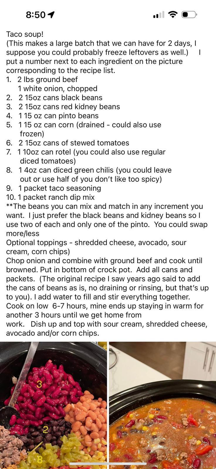 the instructions for how to make this soup