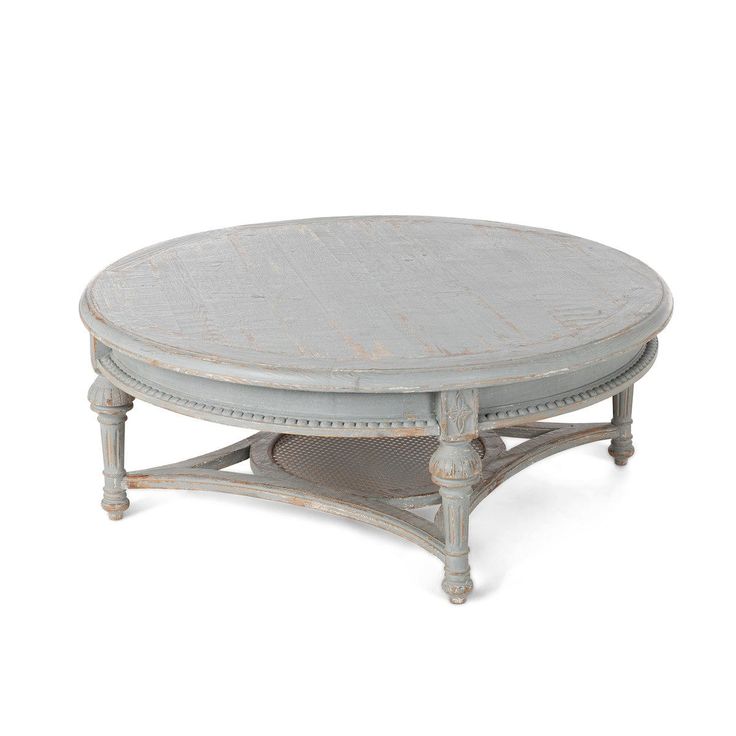 Celine Round Wood Coffee Table - Park Hill - by Modest Hut French Country Coffee Table, Country Coffee Table, Painted Fox Home, Park Hill Collection, Pedestal Coffee Table, Provincial Furniture, Painted Coffee Tables, Round Wood Coffee Table, Christmas Coffee Bar