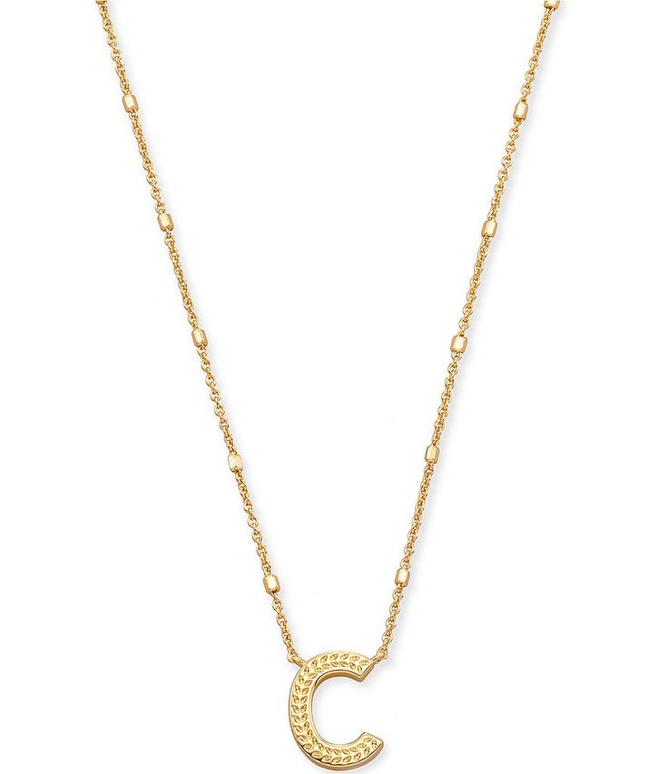 Kendra Scott Initial Pendant Necklace | Dillard's Everyday Adjustable Gold Name Necklace, Gold-tone Initial Pendant Necklace, Gold-tone Tarnish Resistant Initial Pendant Necklace, Adjustable Yellow Gold Initials Necklace, Adjustable Yellow Gold Necklaces With Initials, Personalized Gold-tone Initial Pendant Necklace, Dainty Tan Necklace For Everyday, Gold Plated Initial Pendant Necklace Tarnish Resistant, Everyday Personalized Tan Jewelry