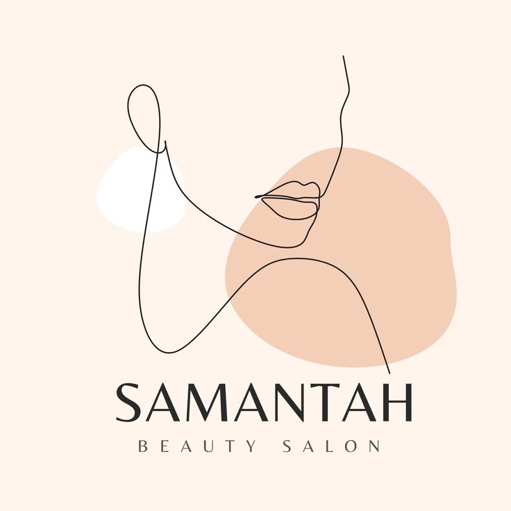 a woman's face with the words samnah beauty salon on top of it