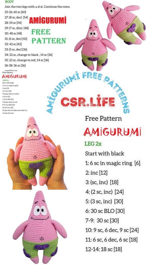 the instructions for crocheted amigurum toys