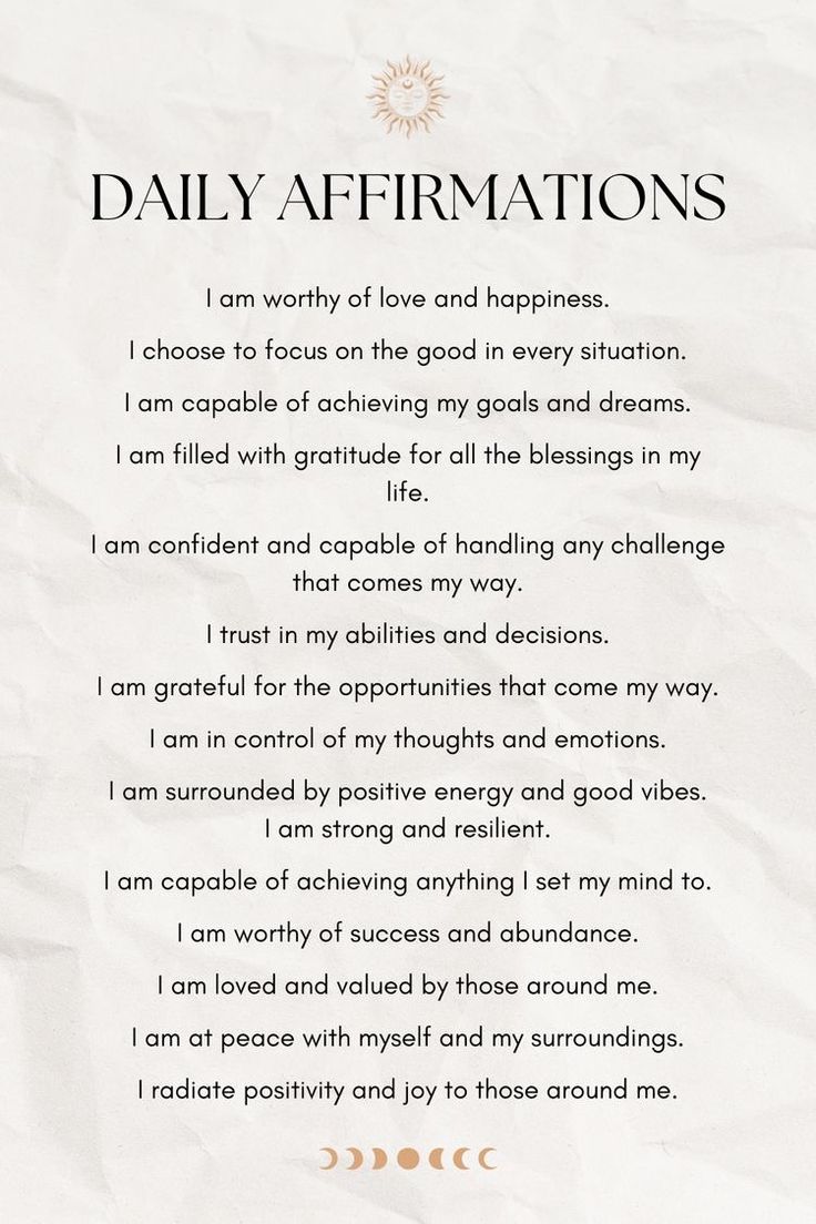 a poem written in white paper with the words daily affirmationss on it