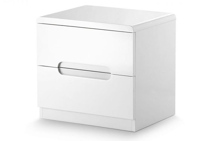 a white cabinet with two drawers on it