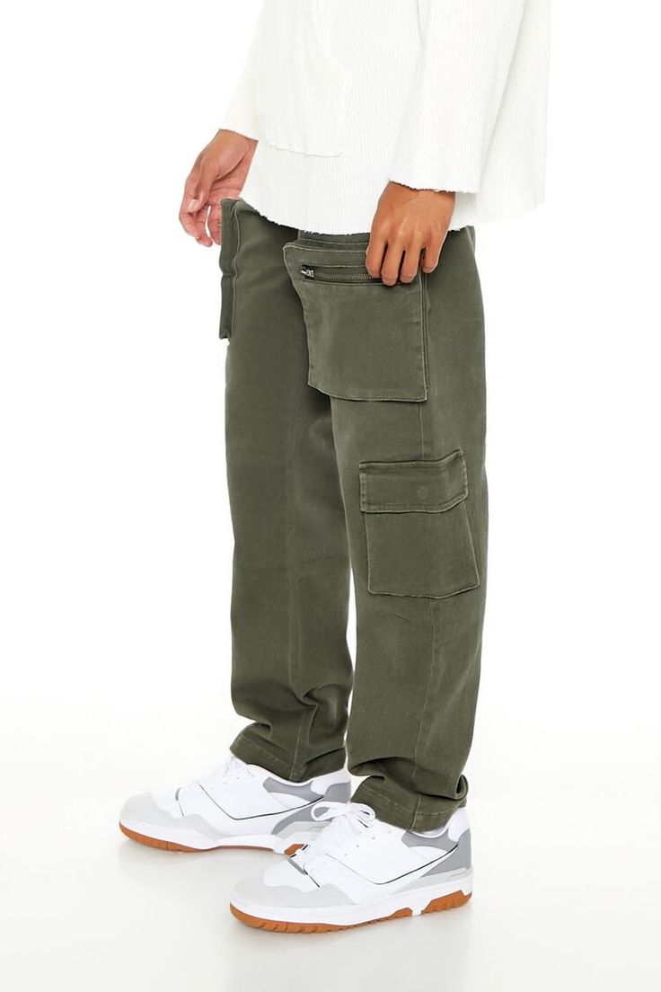 Pair of twill joggers featuring mid - rise drawstring waist, slanted front pockets, leg flap and zippered cargo pockets, back patch pockets, and slim fit. | 98% cotton, 2% spandex | Machine wash cold | Model is 6'1" and wearing Medium | Men Slim - Fit Mid - Rise Cargo Joggers Tapered Leg Cotton Cargo Jeans, Casual Cotton Cargo Jeans With Patch Pockets, Cotton Tapered Leg Cargo Pants With Multiple Pockets, Cotton Cargo Pants With Multiple Pockets And Tapered Leg, Urban Cotton Cargo Pants With Pockets, Urban Style Cotton Cargo Pants With Pockets, Cotton Cargo Pants With Tapered Leg And Cargo Pockets, Urban Straight Leg Cotton Cargo Pants, Casual Cotton Cargo Jeans With Multiple Pockets