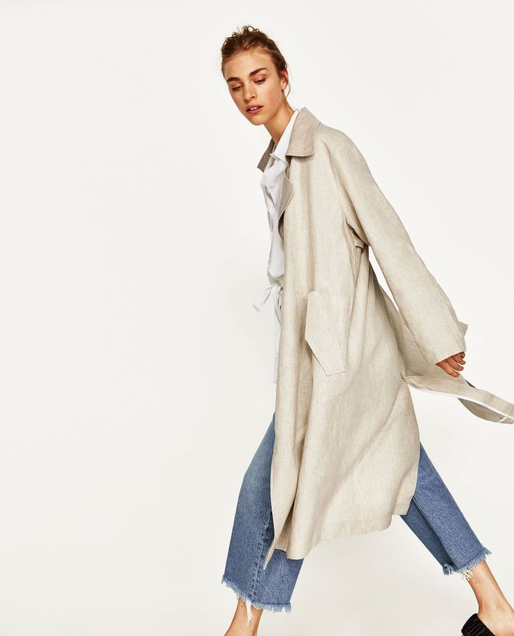 LINEN TRENCH COAT Zara Trends, Linen Trench Coat, Zara Trench Coat, Pink Raincoat, Green Raincoat, Blue Raincoat, Urban Fashion Trends, Raincoat Jacket, Yellow Raincoat