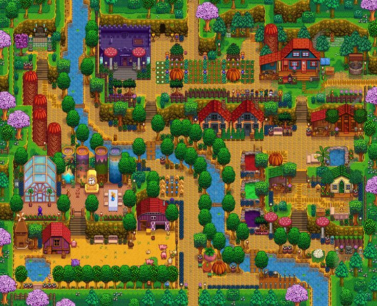 an image of a map that looks like it is from the game animal crossing, with houses and trees