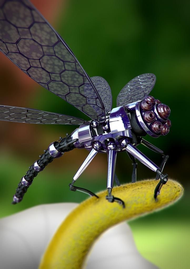 a dragonfly sitting on top of a banana