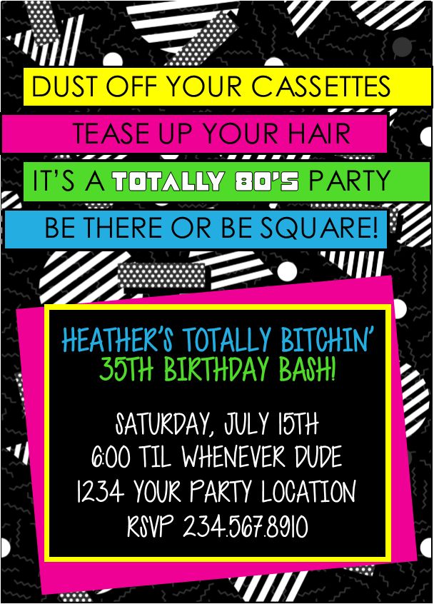 a birthday party flyer with different colors and designs