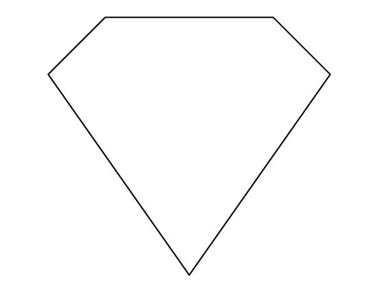 the shape of a diamond is shown in black and white, with no lines on it