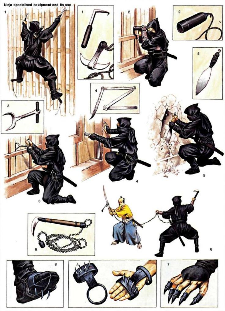 an image of ninjas doing different things