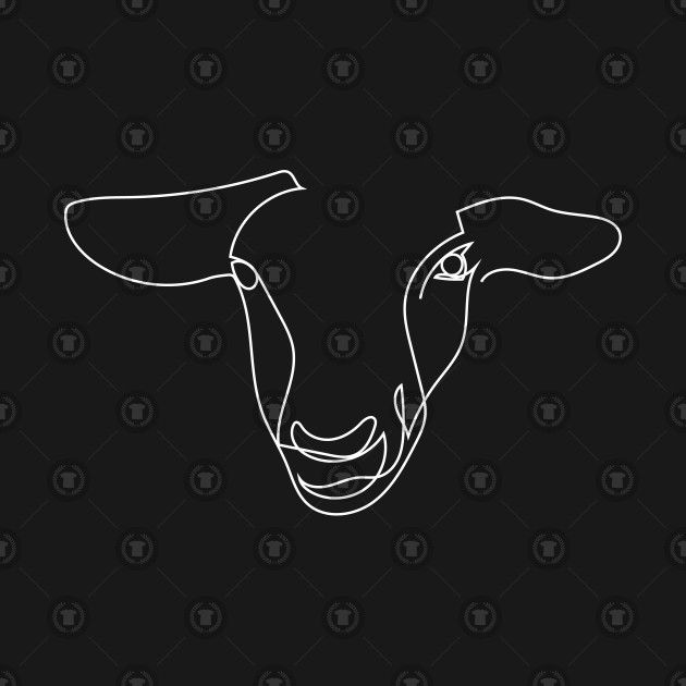 a white cow's head on a black background