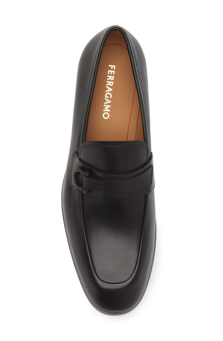 A layered strap secured with tonal Gancio hardware tops this calfskin leather loafer that's a suave and contemporary classic. Leather upper, lining and sole Made in Italy Designer Shoes Luxury Monk Strap Shoes With Moc Toe For Office, Elegant Slip-on Dress Shoes In Calf Leather, Elegant Calf Leather Loafers With Removable Insole, Designer Dress Shoes For Work, Elegant Slip-on Leather Shoes In Calf Leather, Luxury Monk Strap Shoes With Moc Toe For Work, Elegant Calf Leather Loafers With Moc Toe, Elegant Monk Strap Moc Toe Shoes For Work, Elegant Loafers With Removable Insole For Business