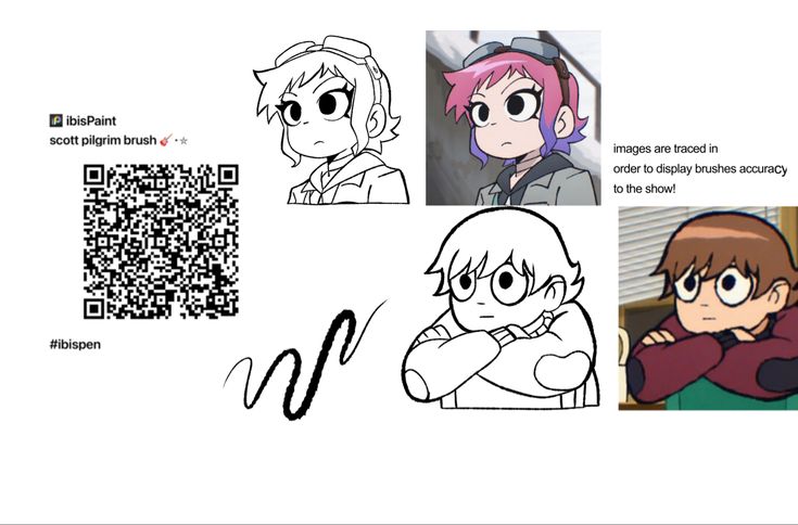 an image of some cartoon characters with qr code in the bottom right hand corner