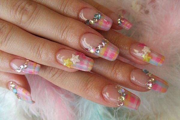 Really Cute Nails, Japanese Nails, Soft Nails, Kawaii Nails, Gem Nails, Cute Nail Art, Dream Nails, Funky Nails, Pretty Acrylic Nails