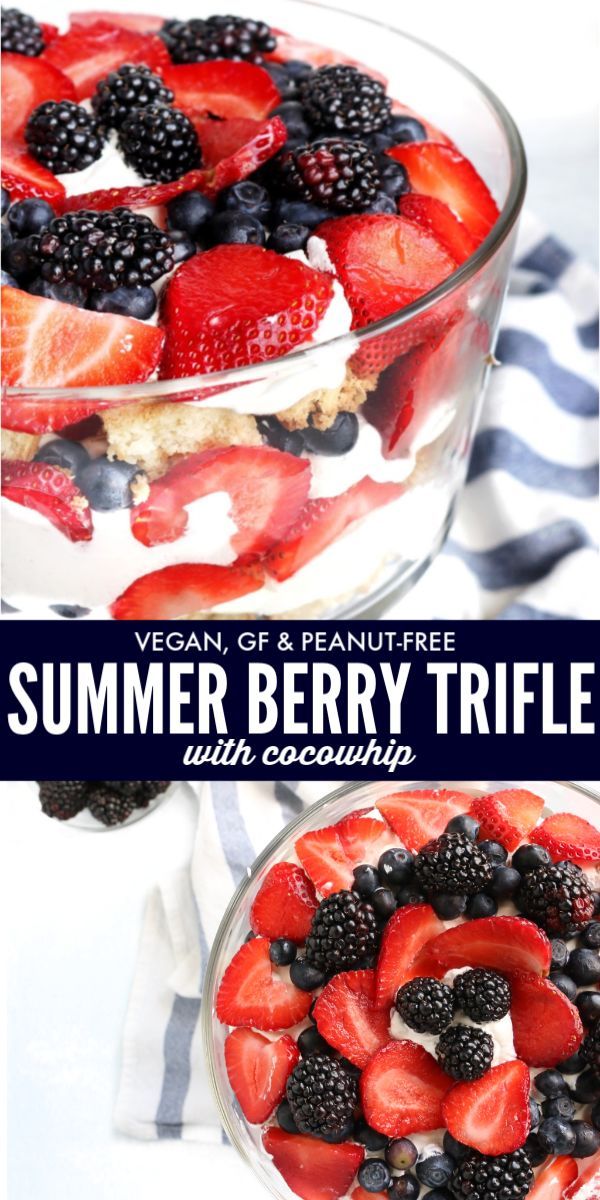 an image of a fruit trifle with berries and strawberries in the bowl on top