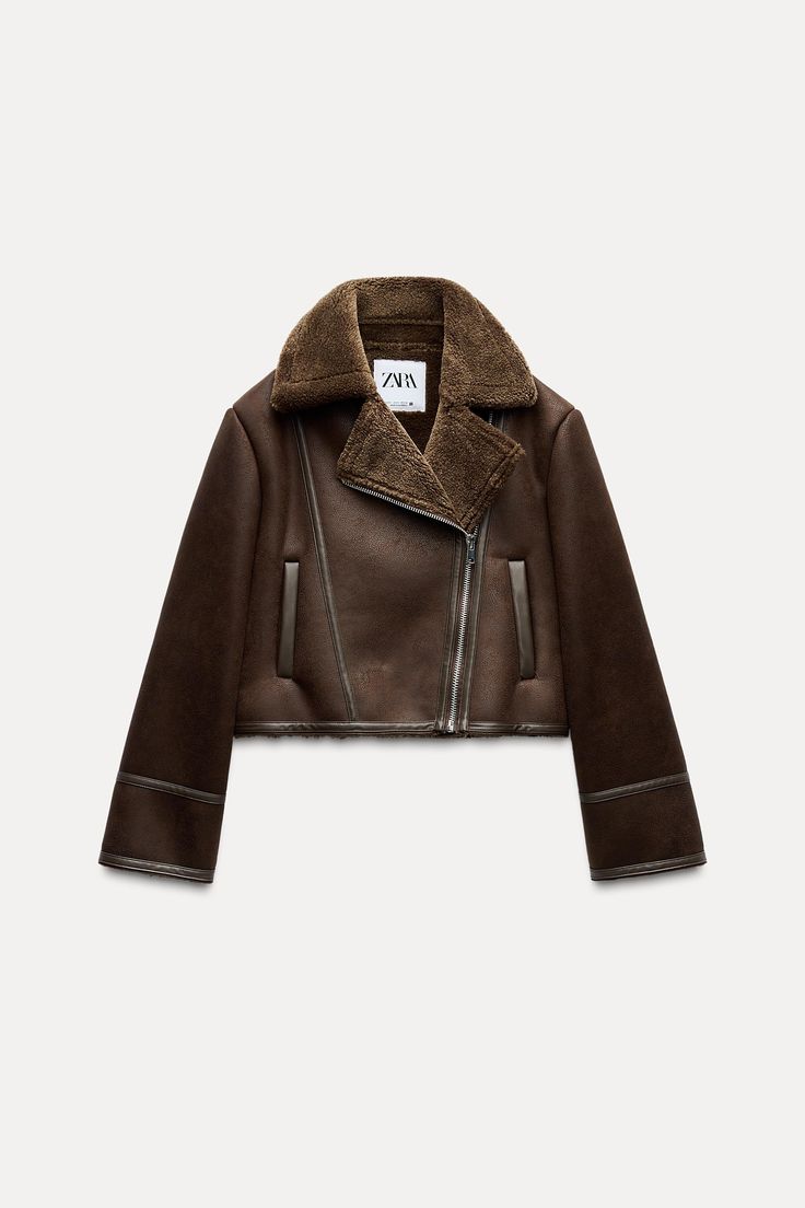 DOUBLE SIDED SHORT JACKET Ladies Short Jackets, Zara Jacket, Aviator Jackets, Trench Jacket, Cardigan Sweater Dress, Leather Shirt, Anorak Jacket, Blazer Vest, Brown Jacket