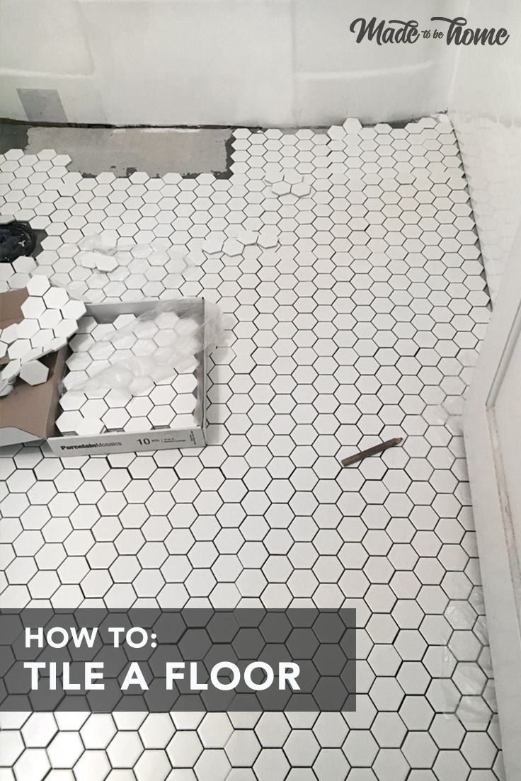 how to tile a floor with white hexagonal tiles