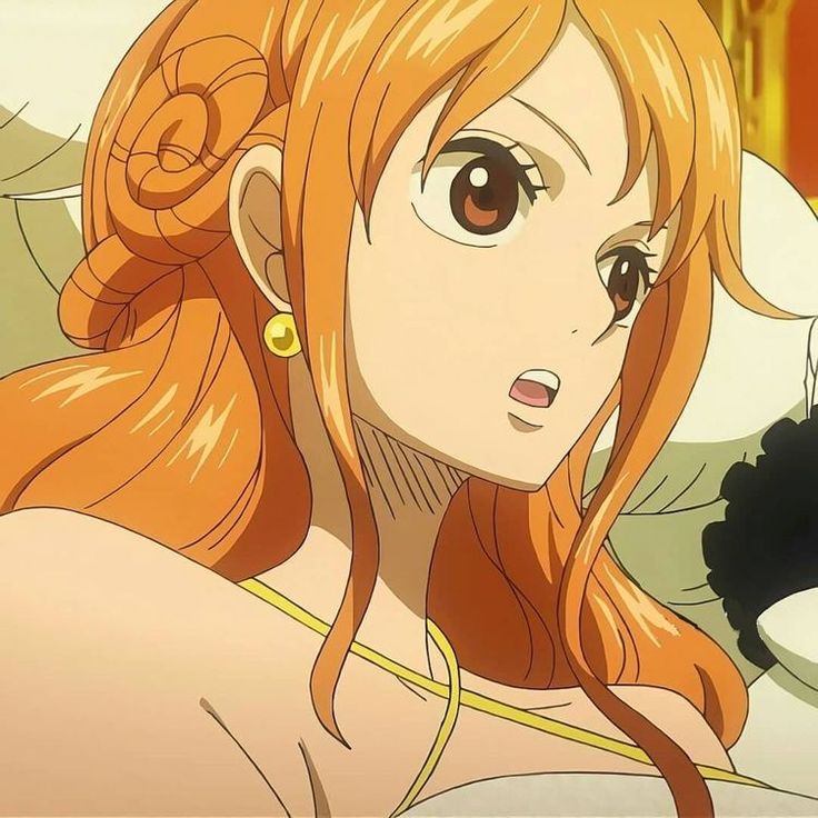 an anime character with long red hair and big eyes