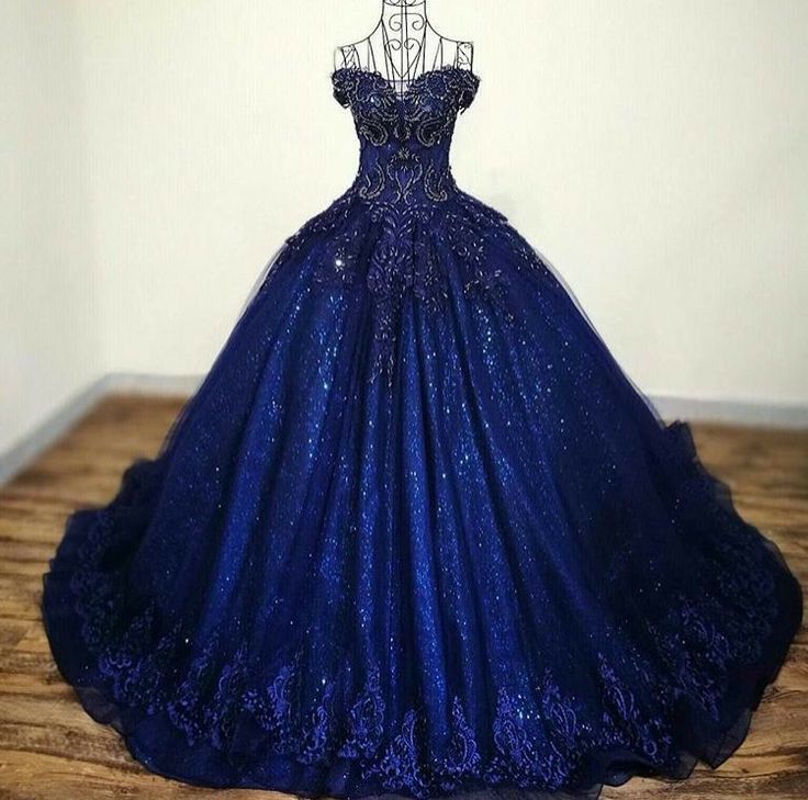 Navy Blue Quinceanera Dresses, Royal Blue Ball Gown, Glamorous Wedding Dress, Royal Blue Quinceanera Dresses, Debut Gowns, Princess Ball Gowns Wedding Dress, Ball Gowns Aesthetic, Night Theme, 15 Dresses Quinceanera