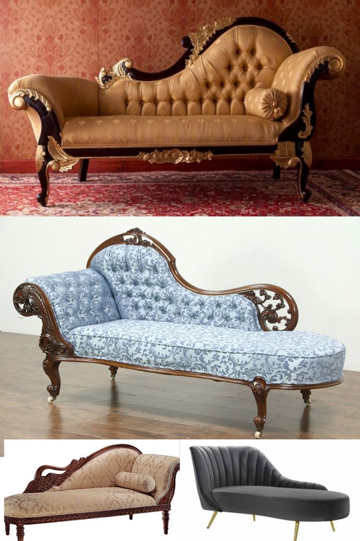 three different types of couches in various styles and colors, including one with an arm rest