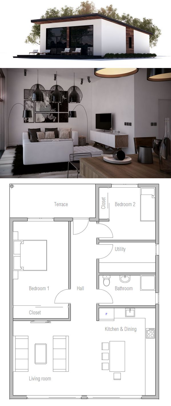 the floor plan for a modern house with an open concept and minimalist architecture,