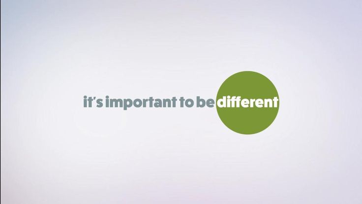 the words it's important to be different written in green on a white background