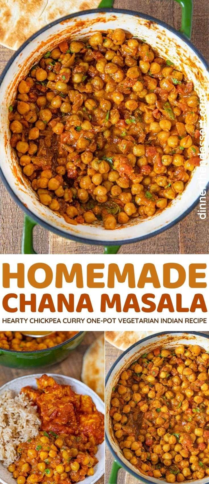 homemade chana masala recipe with chickpeas and vegetables