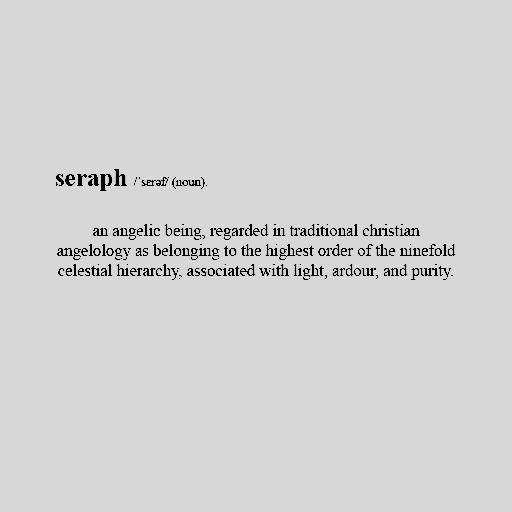 the words seraph are written in black and white on a gray background,