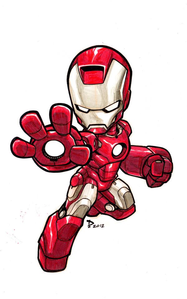 a drawing of iron man from the avengers movie