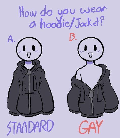 an image of two people wearing hoodies with the words, how do you wear a hoodie / jacket?